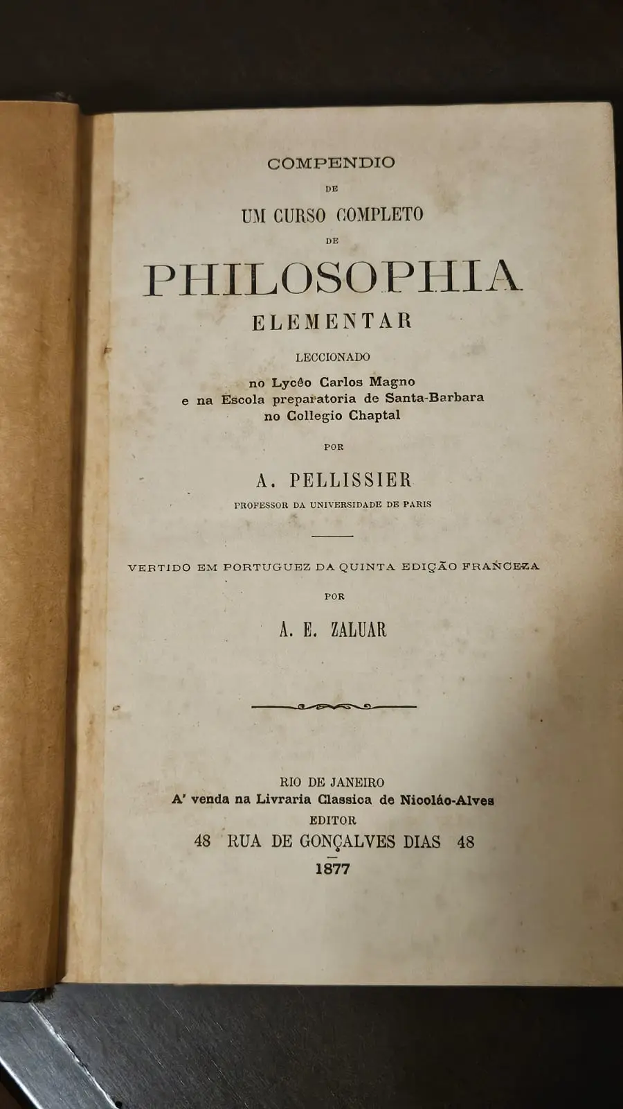 Capa de Compendio de Curso Completo Philosophia Elementar